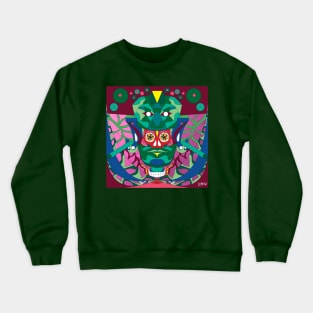 reina roja, the mayan red queen in ecopop pattern mandala Crewneck Sweatshirt